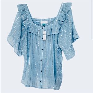 ANTHROPOLOGIE GLITTERY BLOUSE SIZE 2X NEW